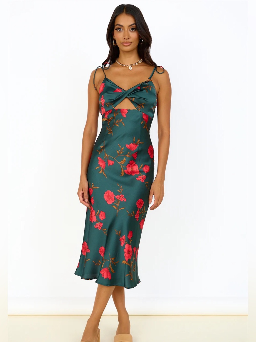 HELLO MOLLY Fool‎ Me Once Floral Midi Dress